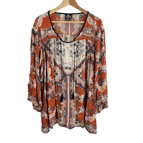Angie Tops - Angie‎ Long Sleeve Boho Top Shirt Women Size 3X